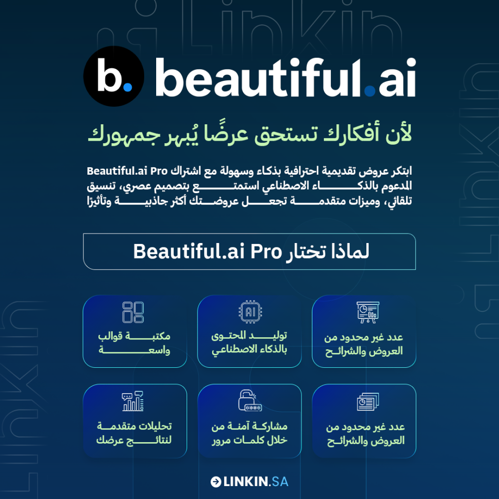اشتراك Beautiful ai Pro لتصميم عروض تقديمية احترافية بسهولة وبلمسة واح,اشتراك Beautiful AI Pro للعروض التقديمية والتصميم الذكي